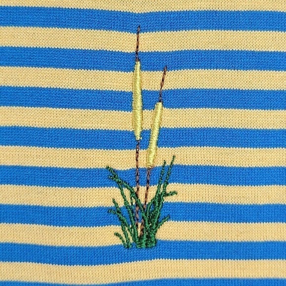 Peter Millar Golf Polo Shirt Mens Size M Medium Yellow Blue - Picture 9 of 12